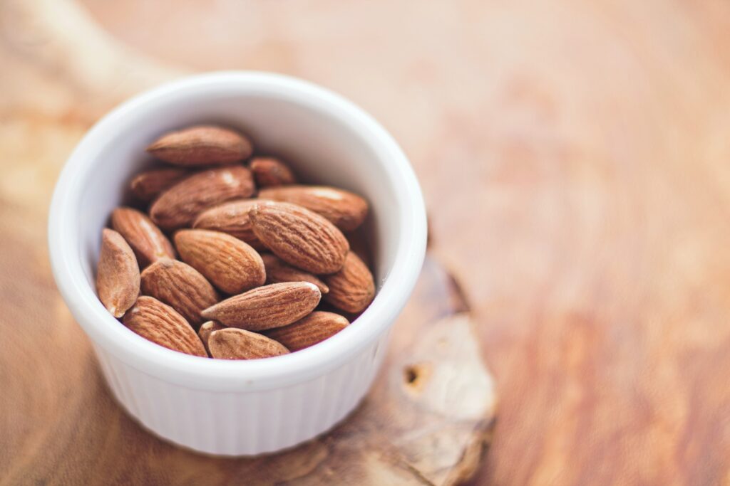 food and nut allergy - bowl of nuts